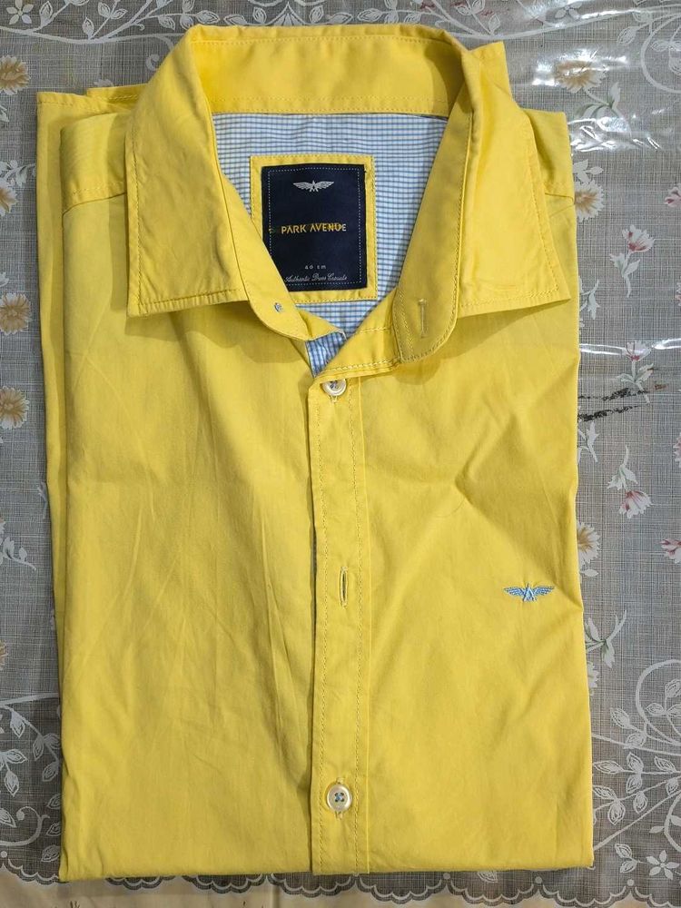 Park Avenue Yellow Casual Shirt