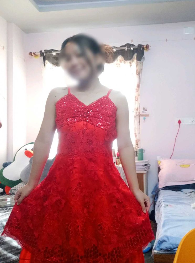 Red Sequin Party Dress