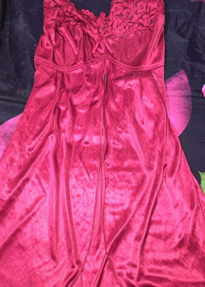 Burgundy Lace Nightgown