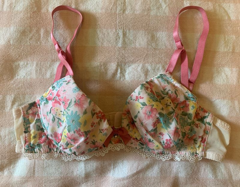 Y2k Floral Print Bra