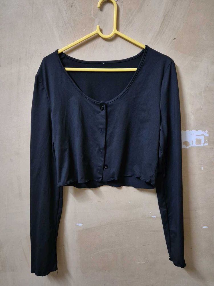 Black Button Cardigan