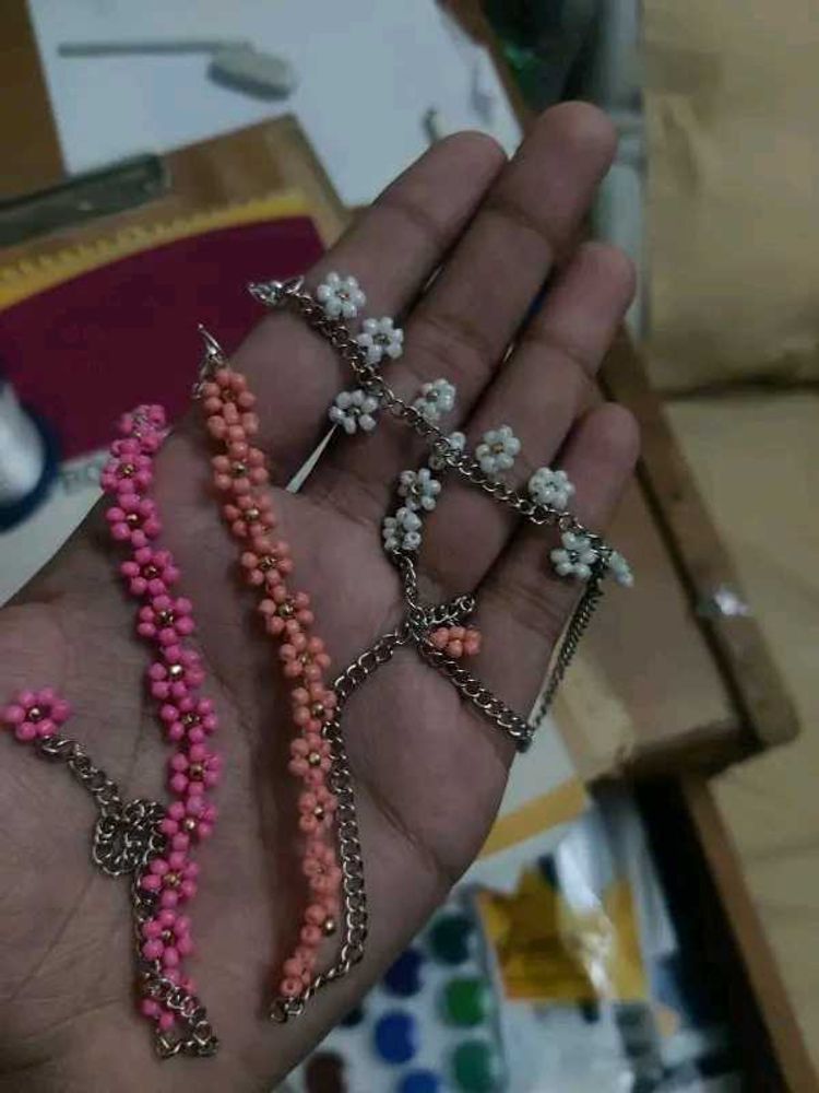 Beaded Flower Bracelet Set