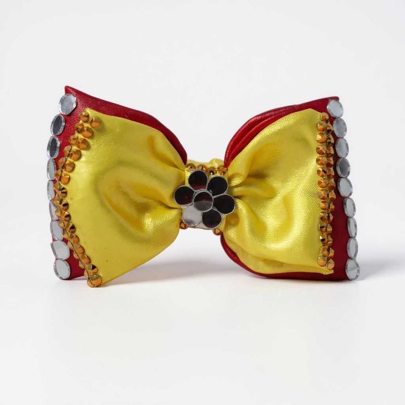 Red and Yellow Embellished Hair Bow