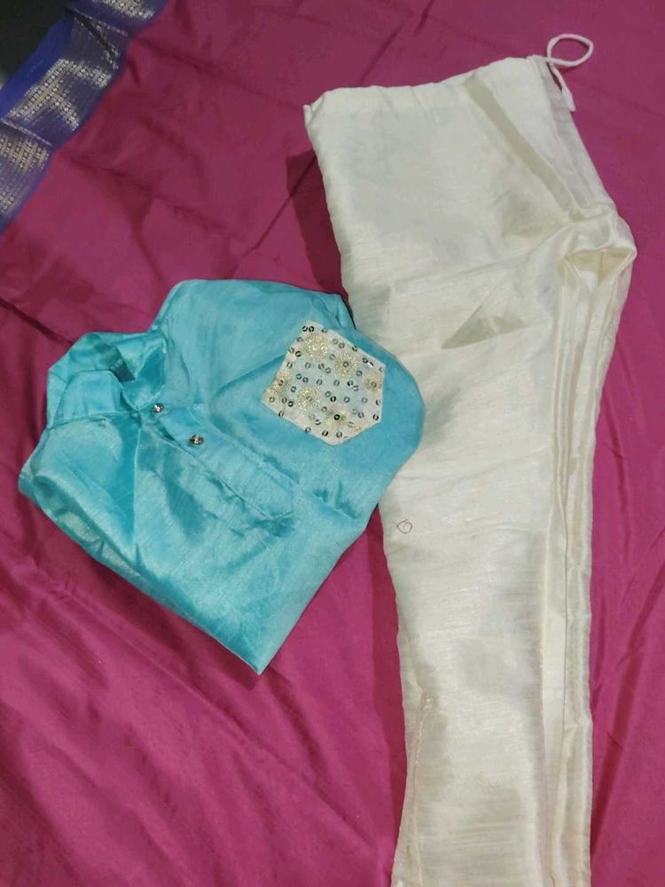 Boys' Festive Kurta - Aqua Blue