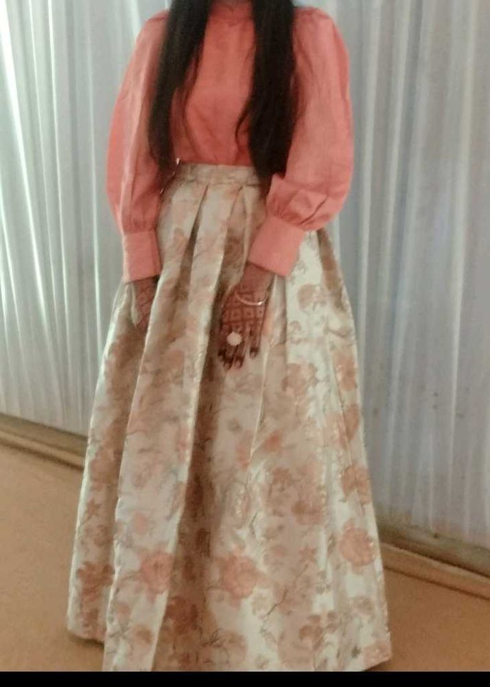 Elegant Floral Skirt &amp; Top Set