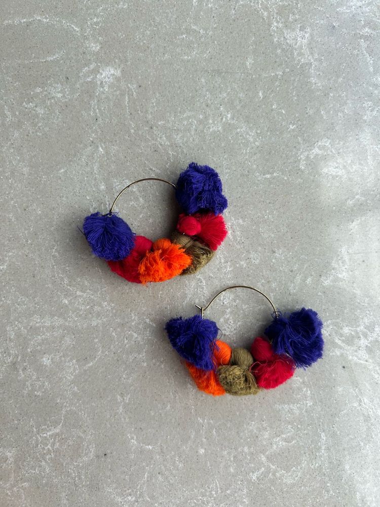 Colorful Pom-Pom Earring