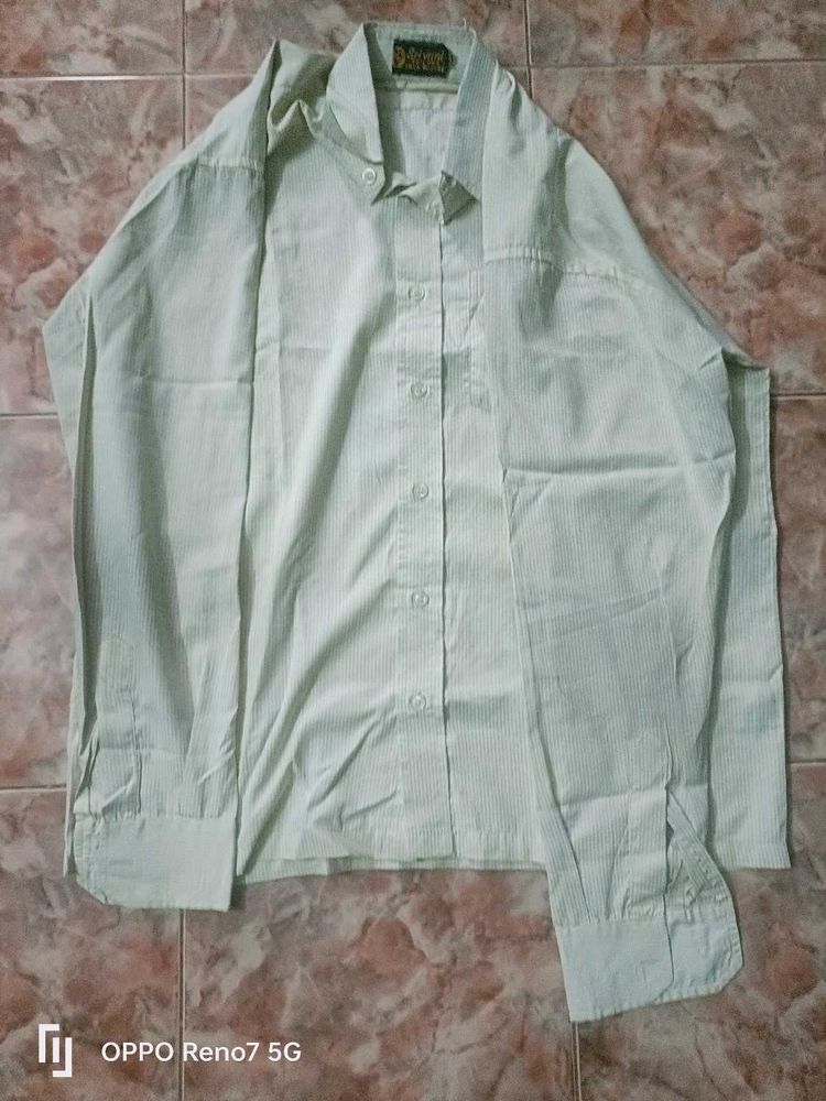 Full Sleeve Cream Colour Striped Formal Shirt