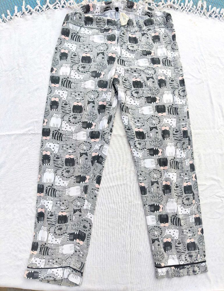 Cat Print Pajama Pants Cute