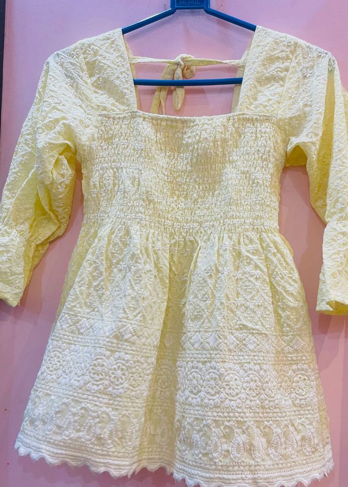 Yellow Embroidered Dress