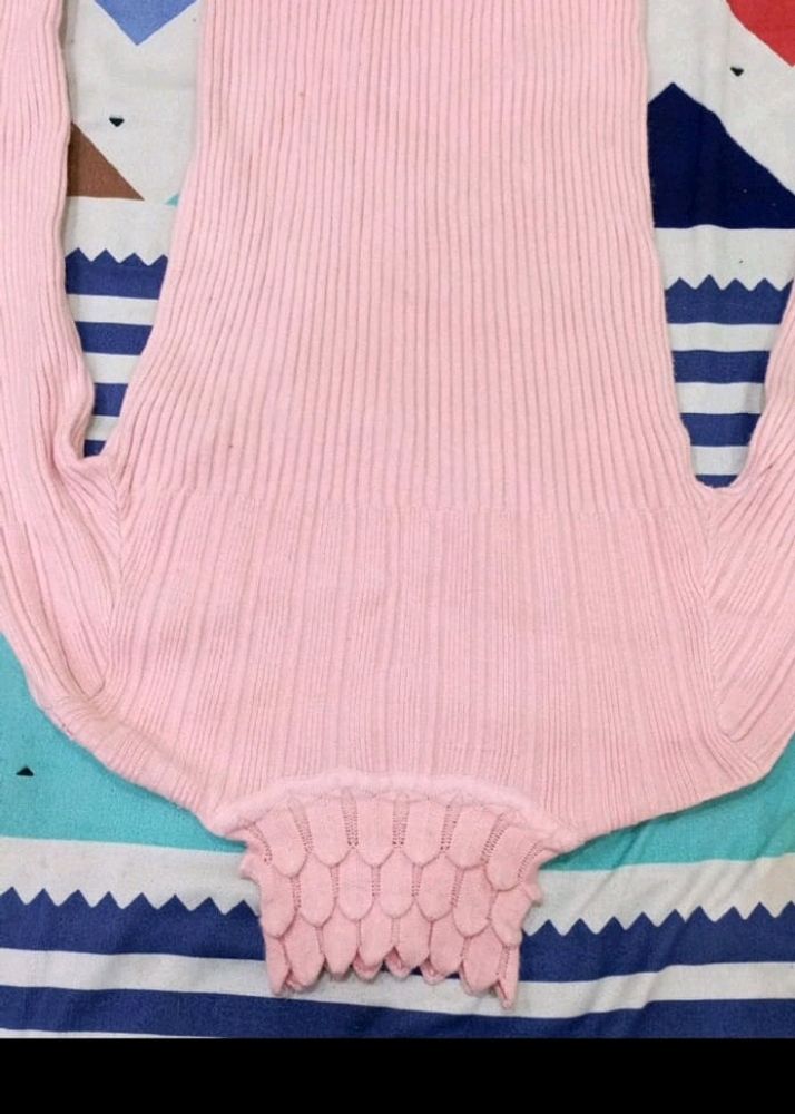 Pink High Neck Top