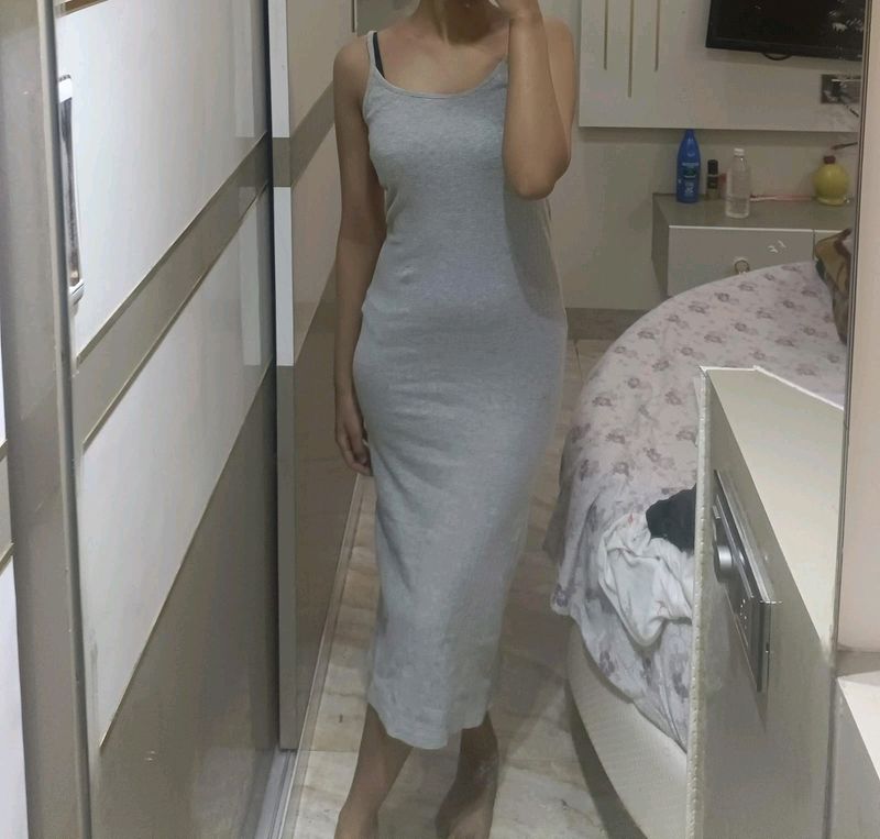 Combo Of Grey Shrug &amp; Bodycon Dress