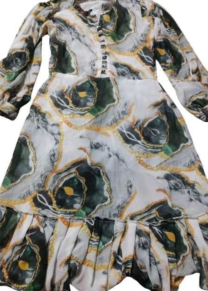 Patterned Midi Dress