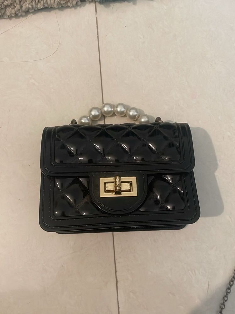 Quilted Mini Bag combo of two pink and black