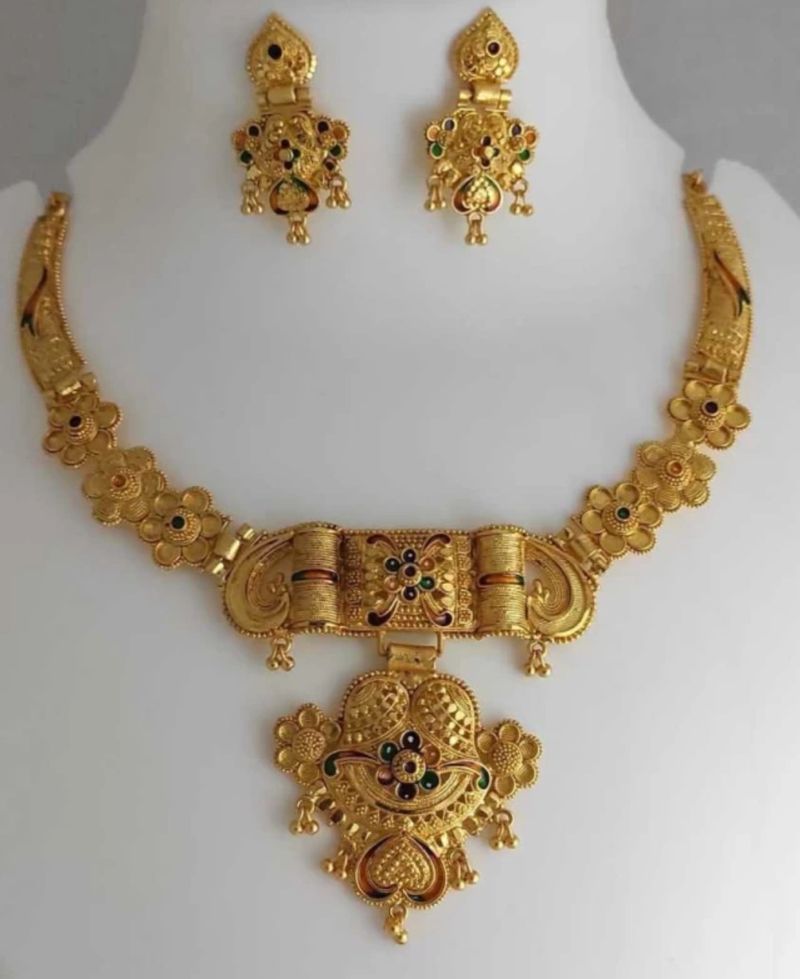 one flower jewellery set with matching earring se