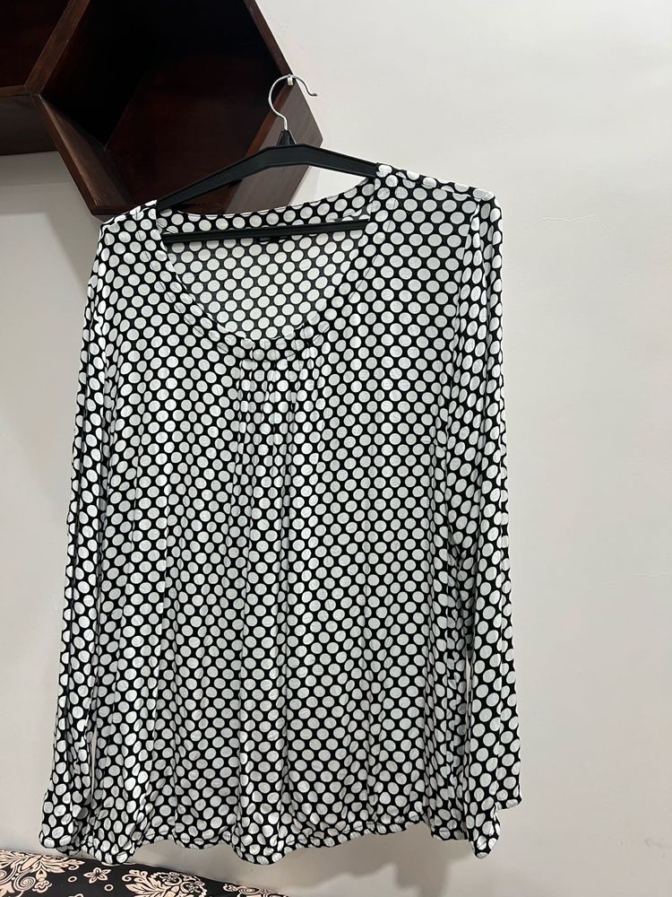 Polka Dot Long Sleeve Blouse