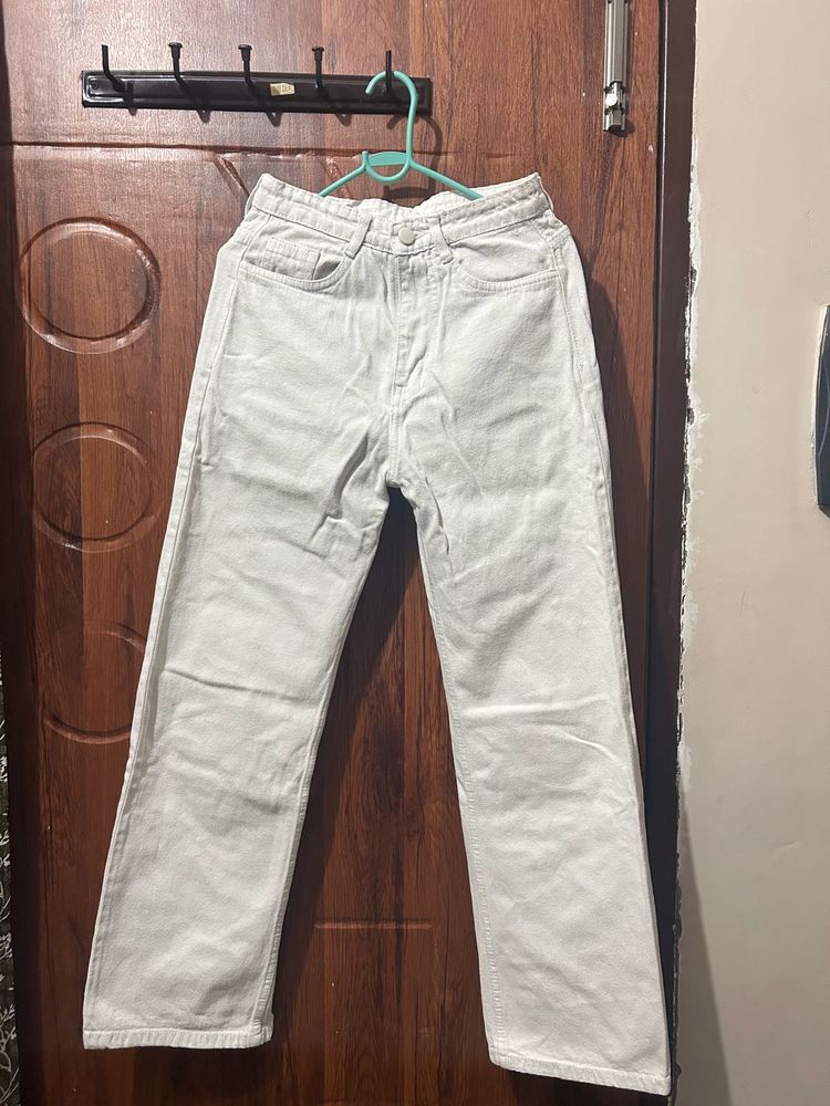 White Straight Leg Jeans
