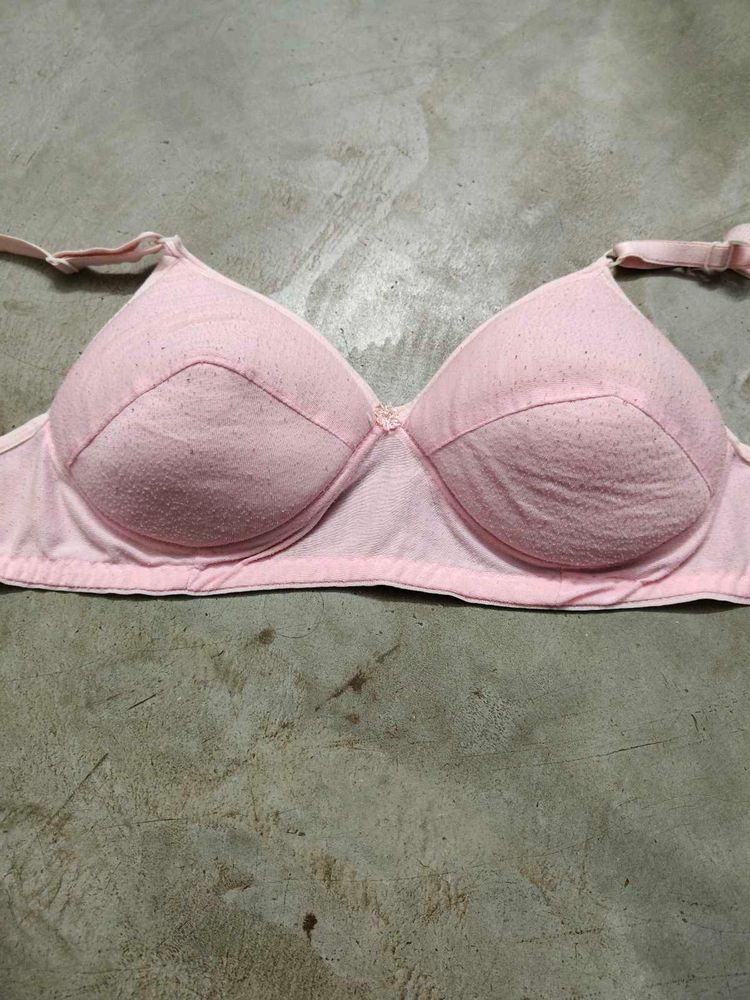 Pink cotton bra