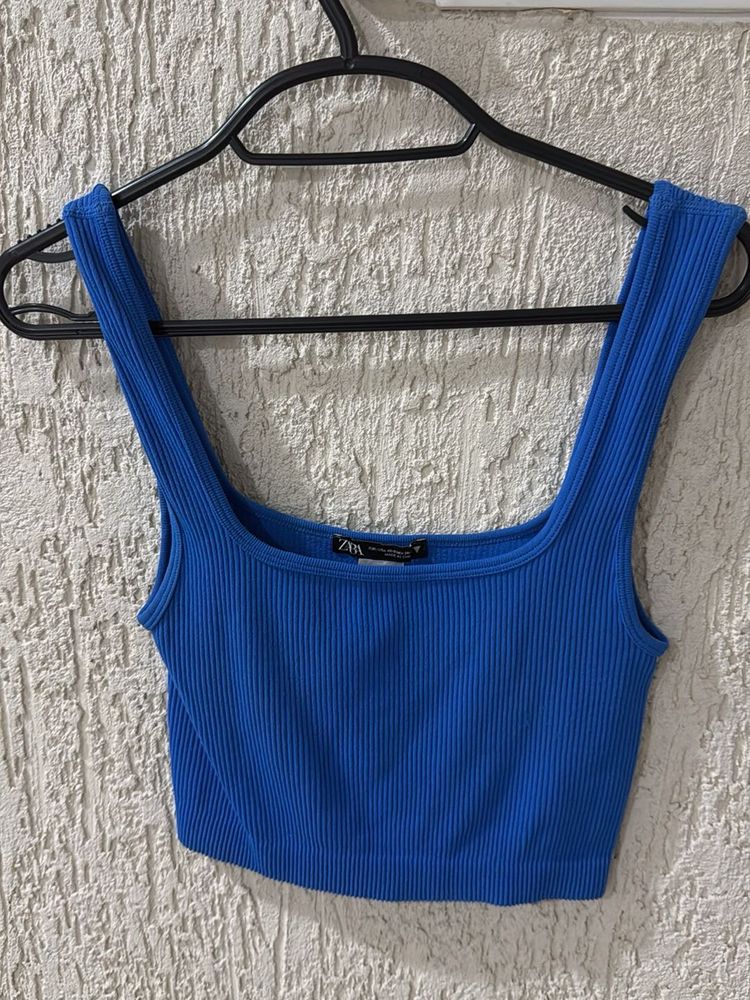 Blue Crop Top