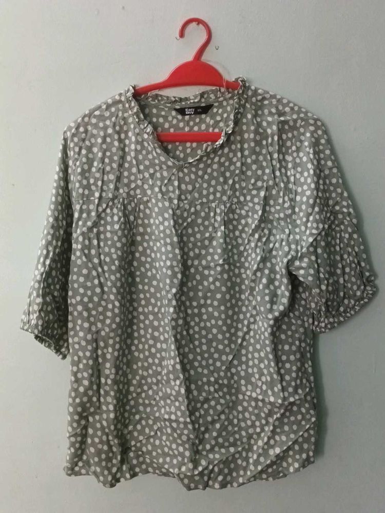 Cute Green N White Fancy Top