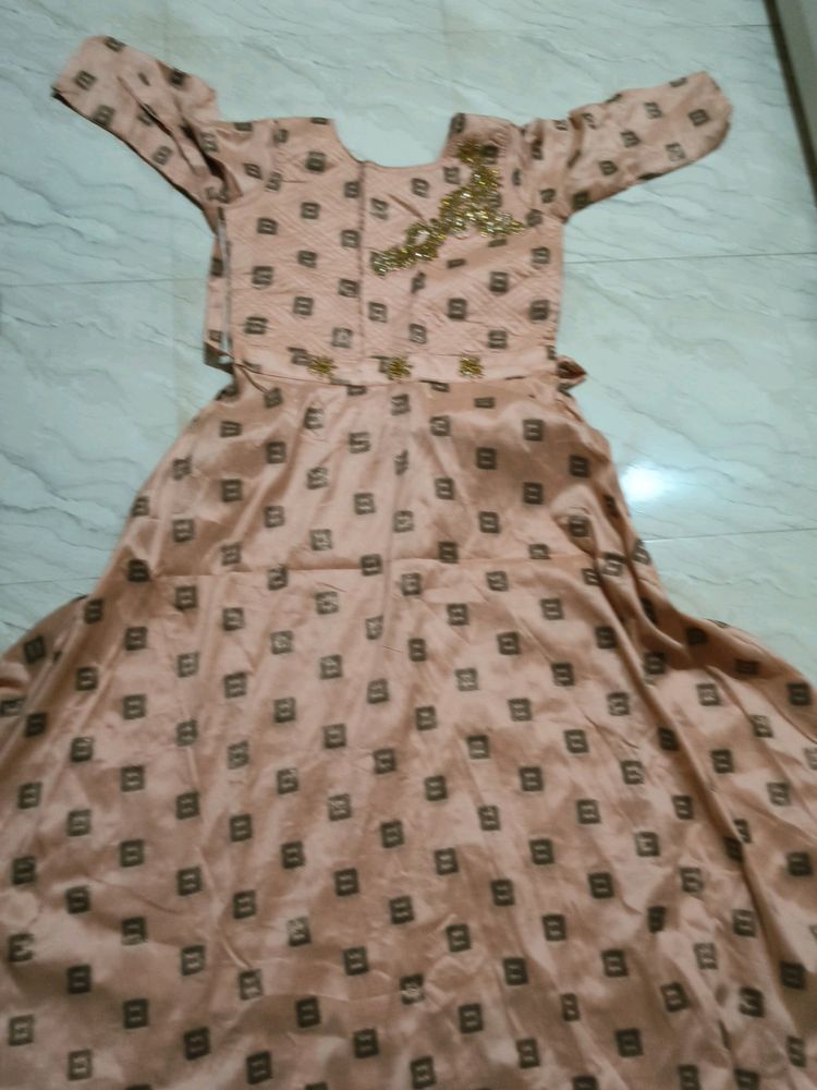 Embroidered Dress with Print