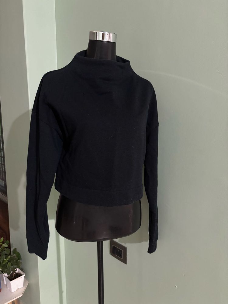 Black Mock Neck Top