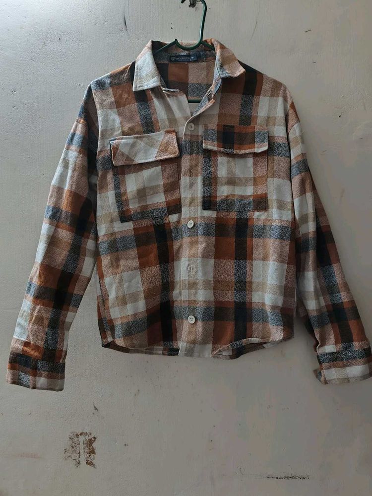 Brown Check Shirt For Men