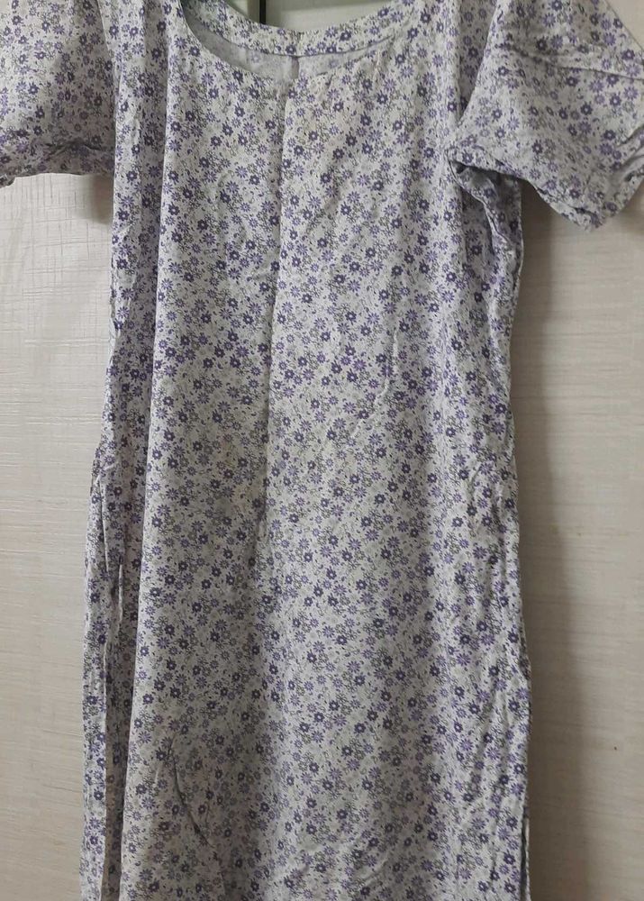 2 Kurtas-white with flowers,,yellow