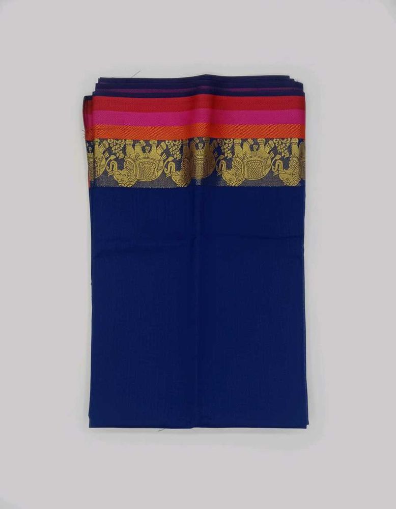 Elegant Blue Saree with Gold Border