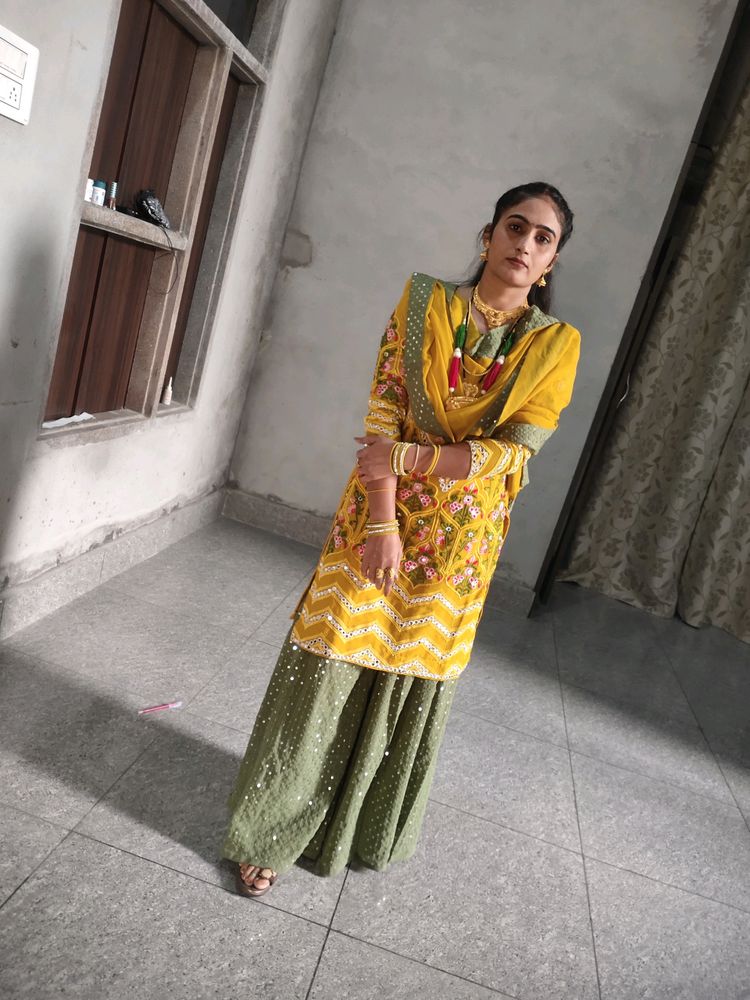 Haldi Kurta Sharara Set