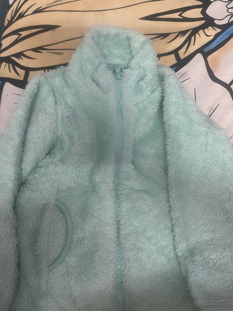 Mint Fuzzy Fleece Jacket