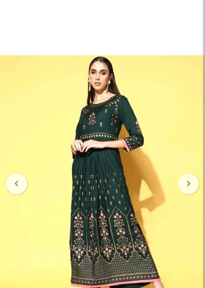 Anarkali Kurta Green