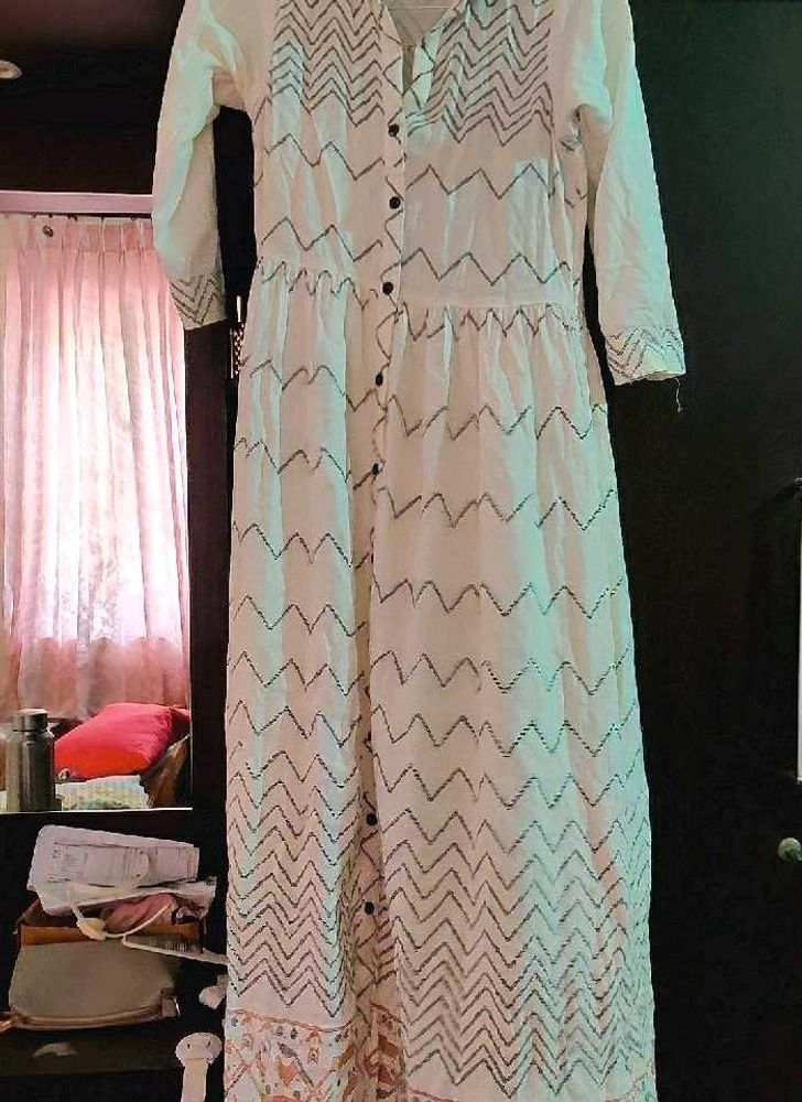 Zigzag Print Maxi Dress