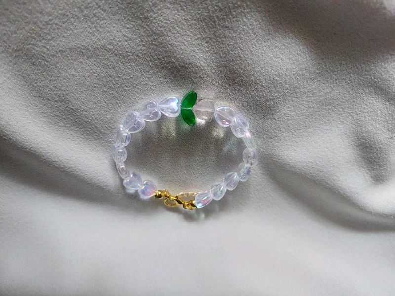 Tulip🌷with Holographic Hearts Bracelet