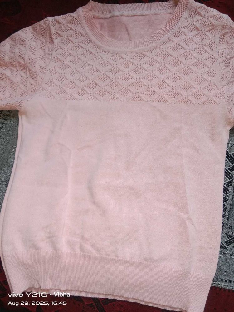 Peach Knit Top