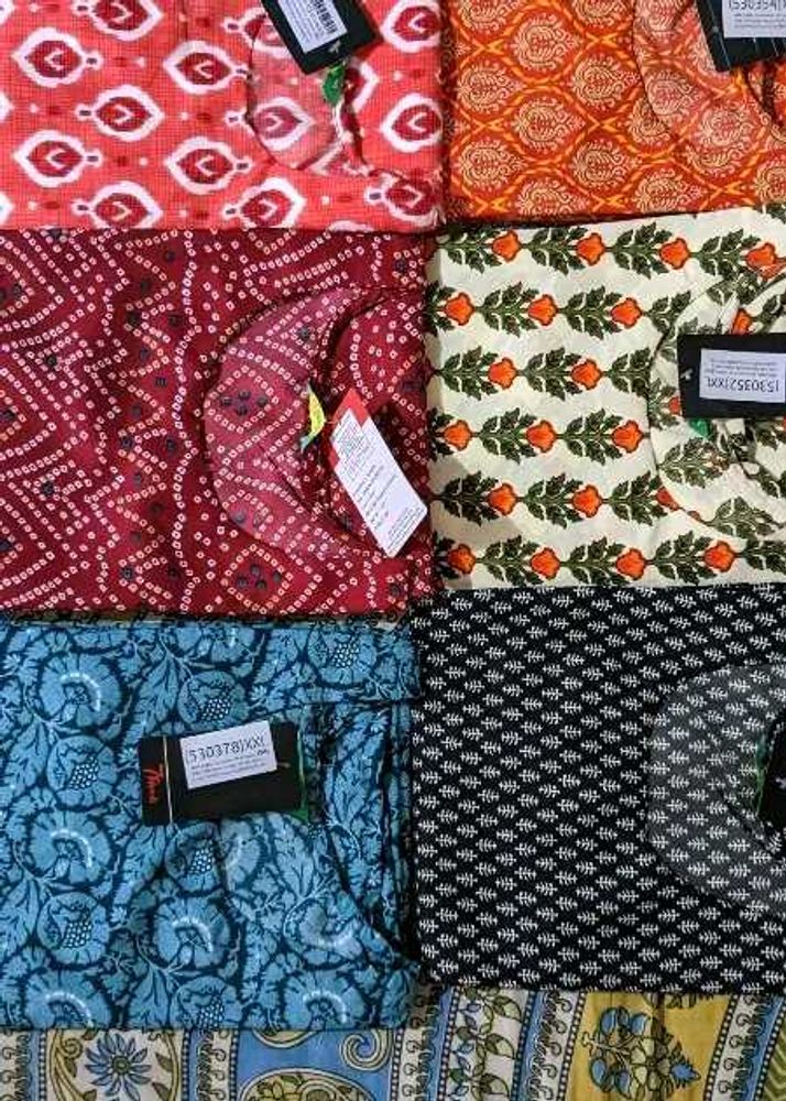 Assorted Print Cotton Kurtis - Set of 7
