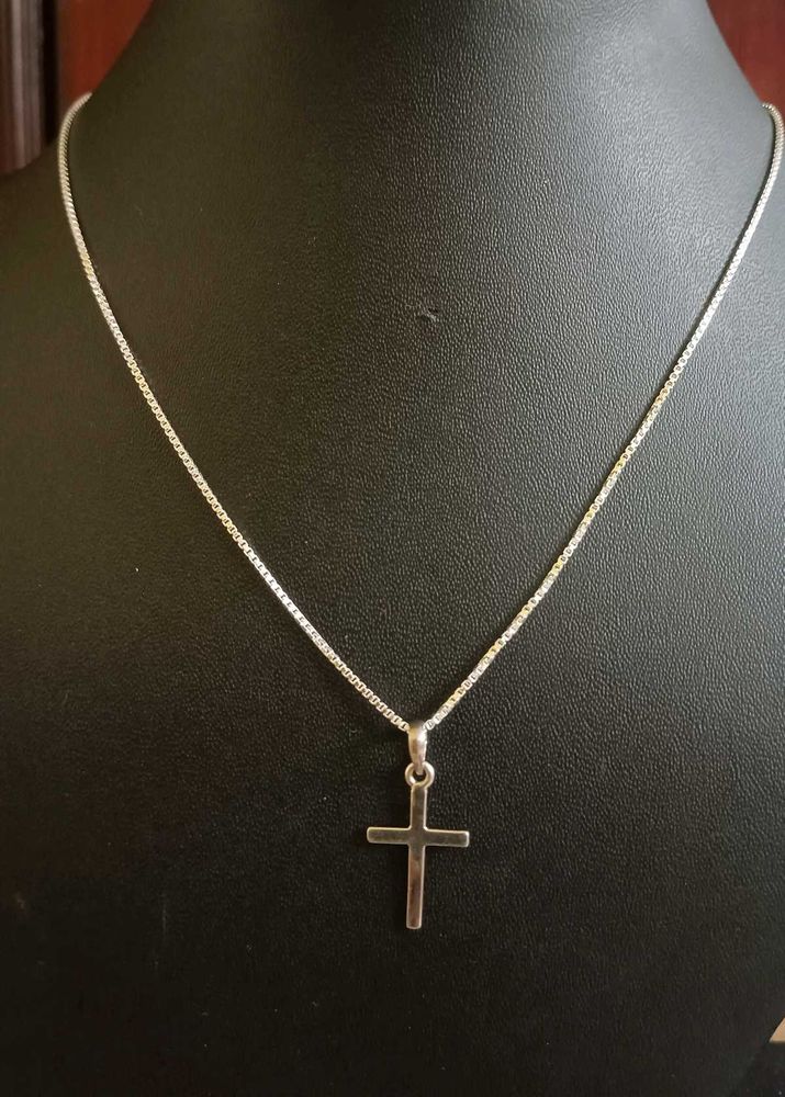 Original Silver Cross Necklace 20 Inch