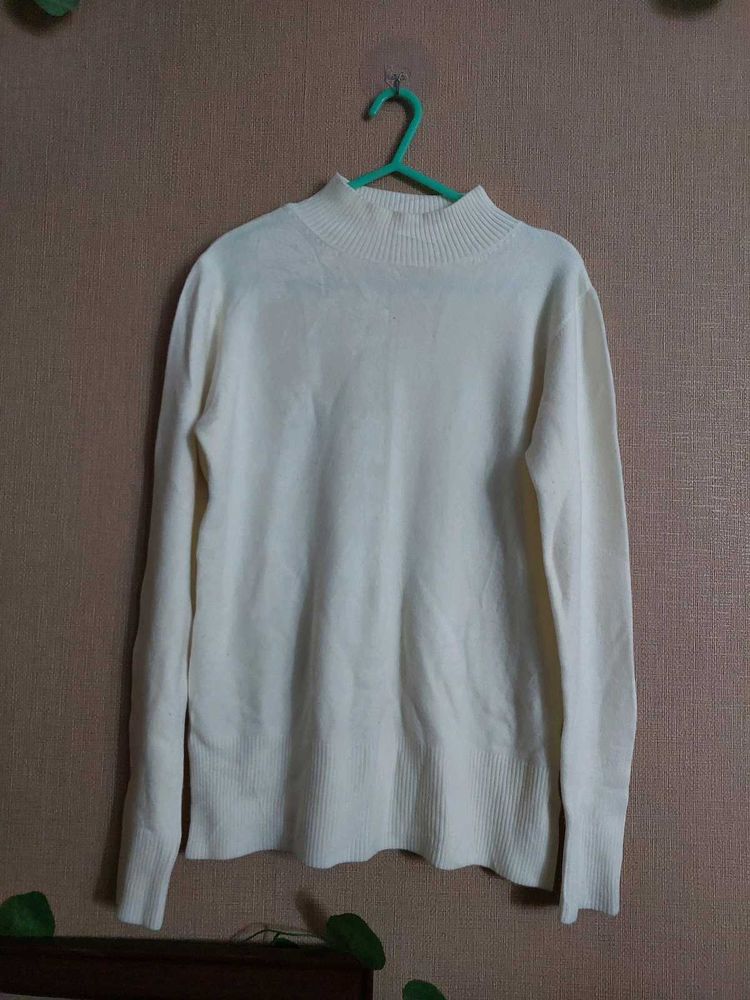 Cream Knit Turtleneck Sweater