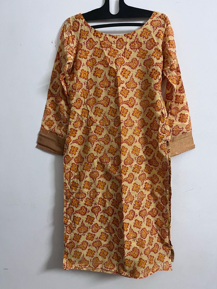 Floral Print Kurta, long and straight