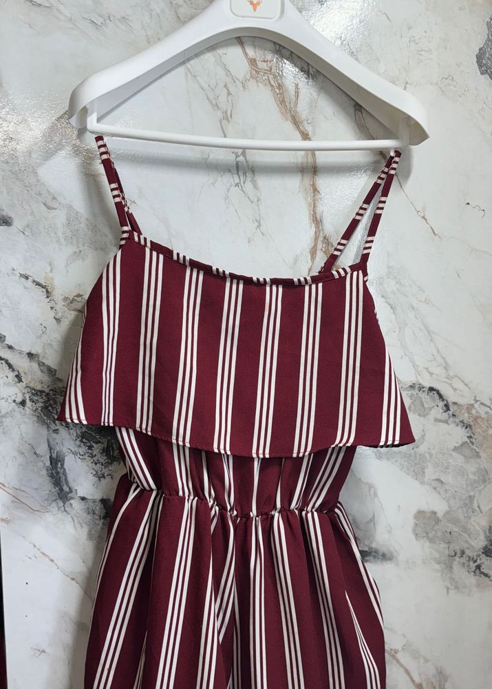 Striped Ruffled Romper