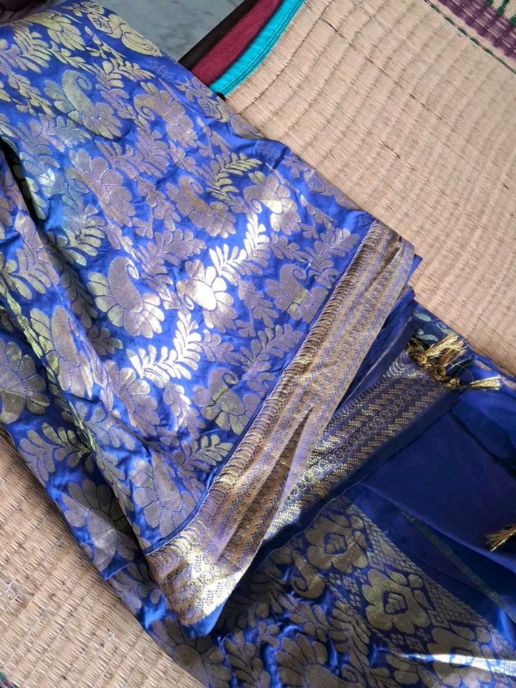 Blue &amp; Gold Saree