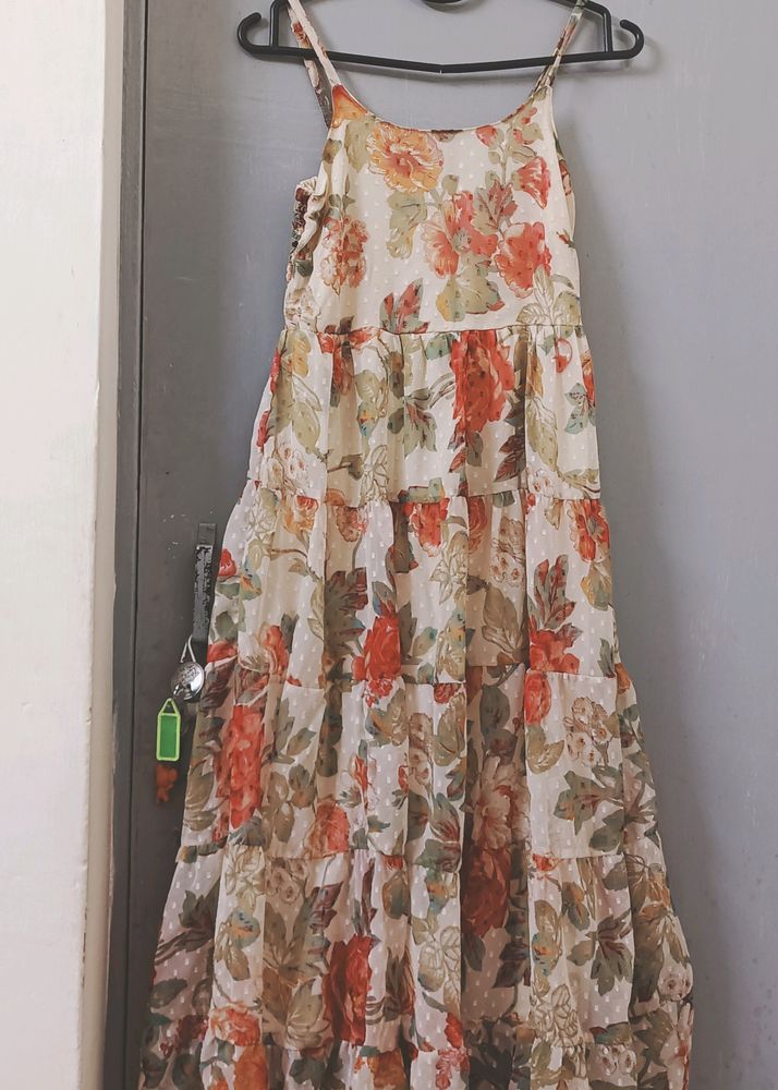Pinterest Coded Flowy Full Length Dress
