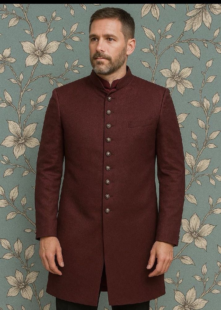 Men Marron Indo Western Set