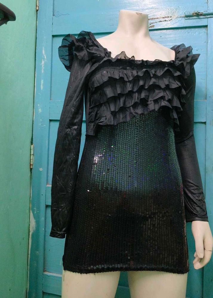 Sequin Ruffle Party Dress