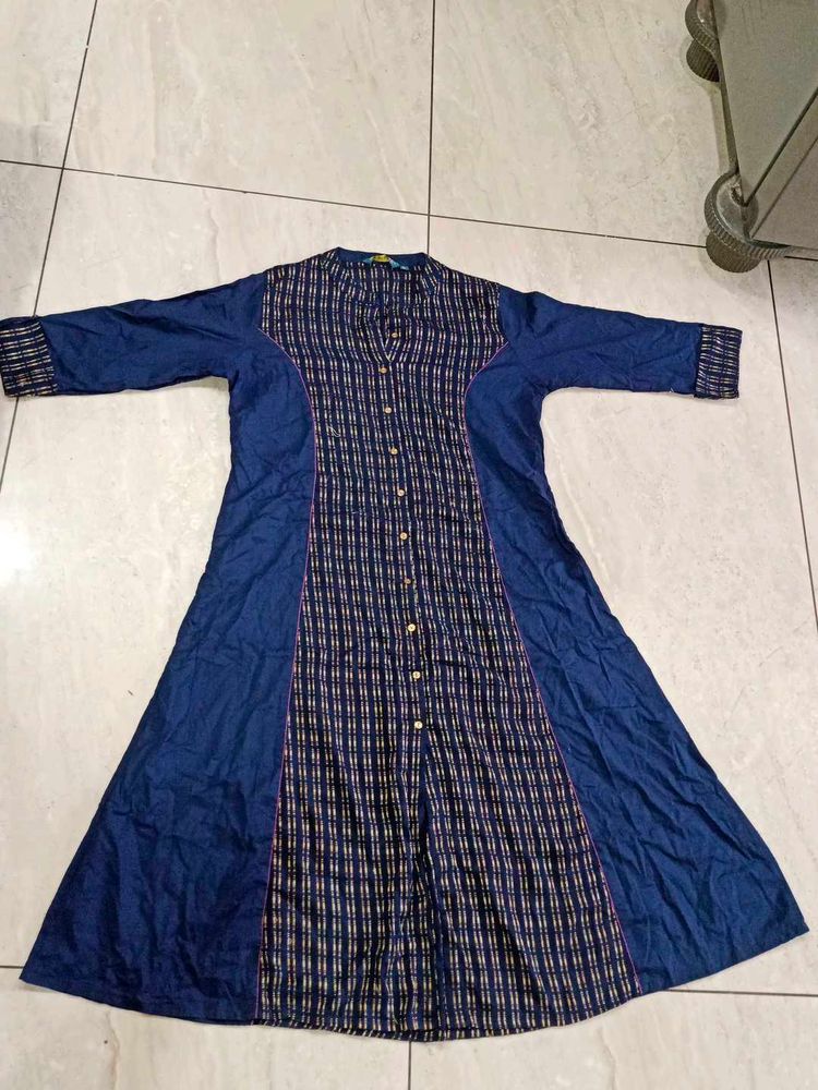 Stylish Blue Printed Kurta (XxL)
