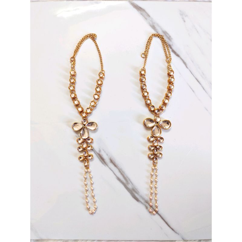 Unique Kundan &amp; Diamond Hand Bracelet 🌸✨