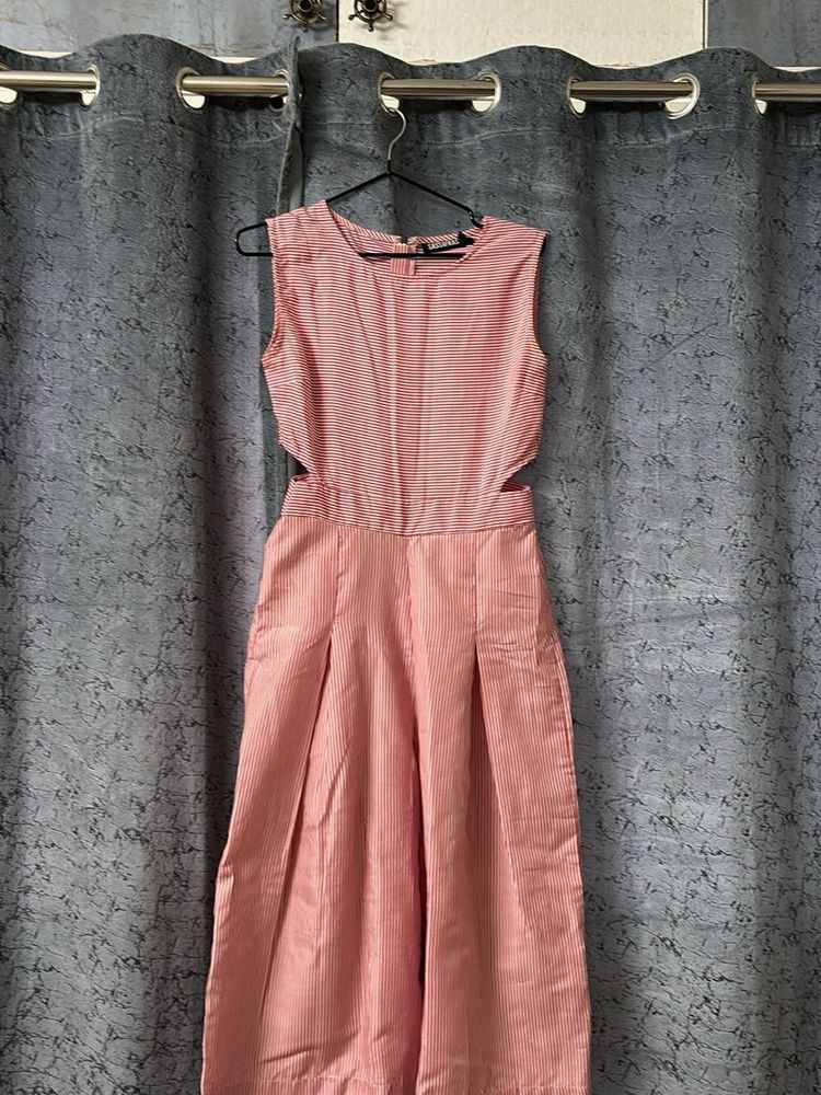 Cute Pink Cutout Jumpsuit
