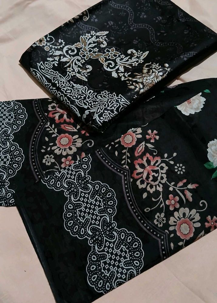 Pretty Printed Suit Material 🖤⚘️