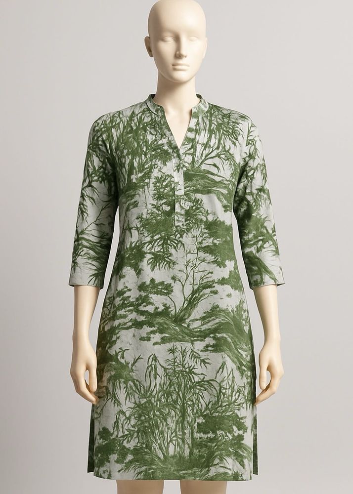 Handcrafted Green Cotton Kurta