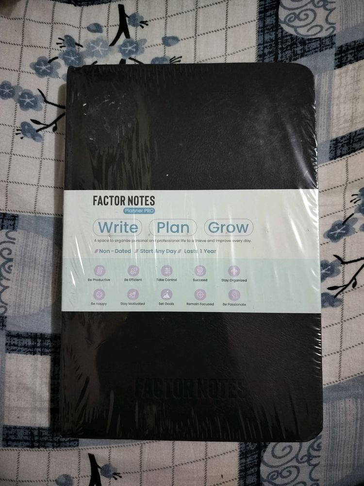 Black Undated Factor Notes Planner