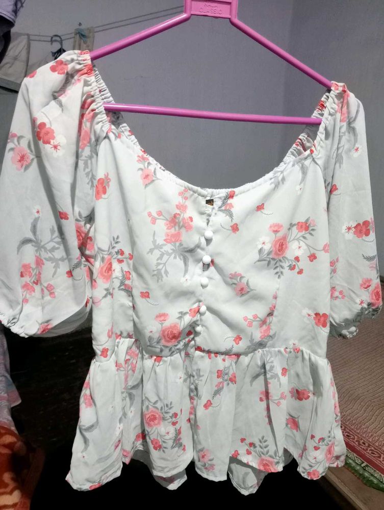 Blue Floral Top
